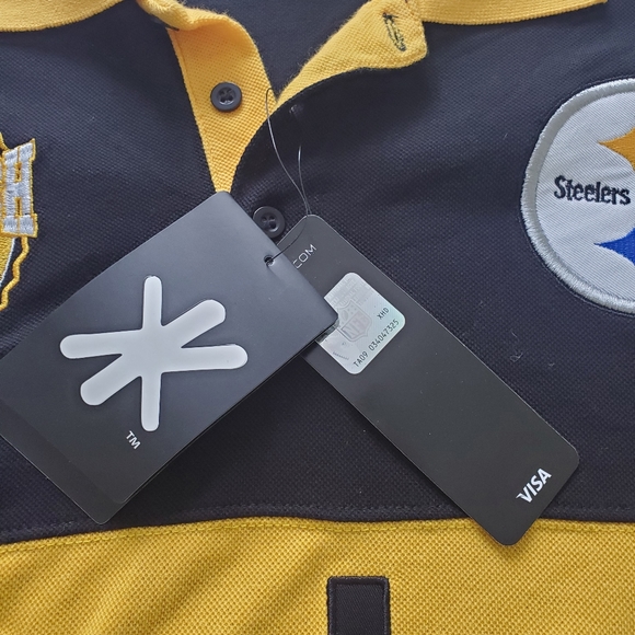 Klew Pittsburgh Steelers rugby long sleeve polo. - Picture 3 of 5
